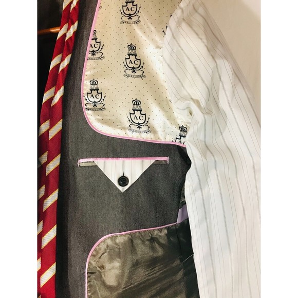 American Chang 3 Button Funky Men's Blazer Size L Steampunk Eccentric Grandpa - Picture 11 of 16